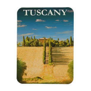 Tuscany Italy Retro Vintage Travel Poster Magnet