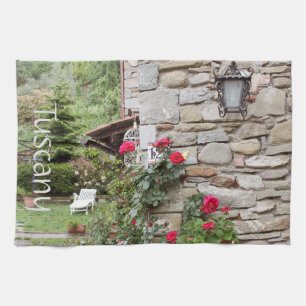 Tuscany, Italy. Rustic house. Tea Towel
