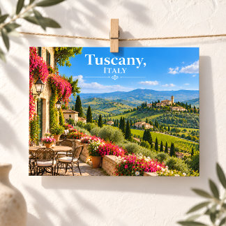 Tuscany Italy Sunny Vineyard Countryside Postcard