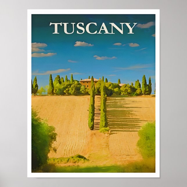 Tuscany-Italy Travel Poster (Front)