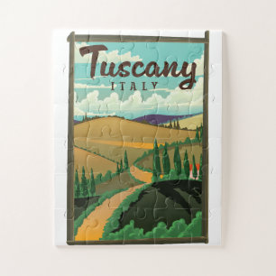 Tuscany Italy travel poster Jigsaw Puzzle