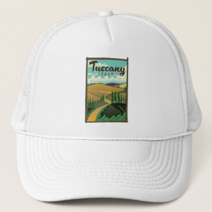 Tuscany Italy travel poster Trucker Hat