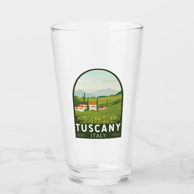 Tuscany Italy Travel Vintage Art Glass (Front)