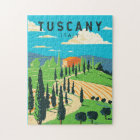Tuscany Italy Vineyard Travel Art Vintage