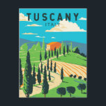 Tuscany Italy Vineyard Travel Art Vintage Postcard<br><div class="desc">Tuscany vector art design. Its capital,  Florence,  is home to some of the world’s most recognisable Renaissance art and architecture,  including Michelangelo’s "David" statue.</div>