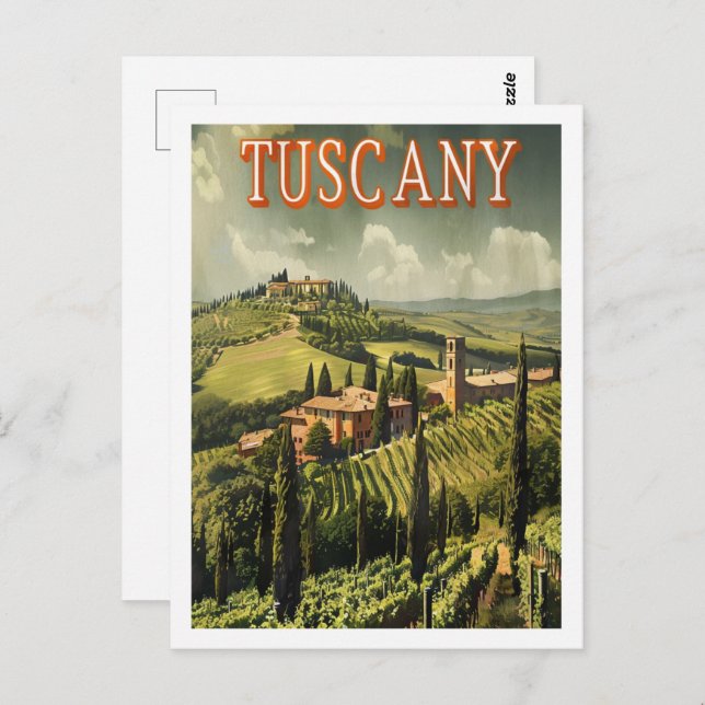 Tuscany Italy Vintage Famous Travel Place Postcard (Front/Back)