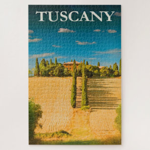 Tuscany Italy Vintage Italian Travel Poster Jigsaw Puzzle