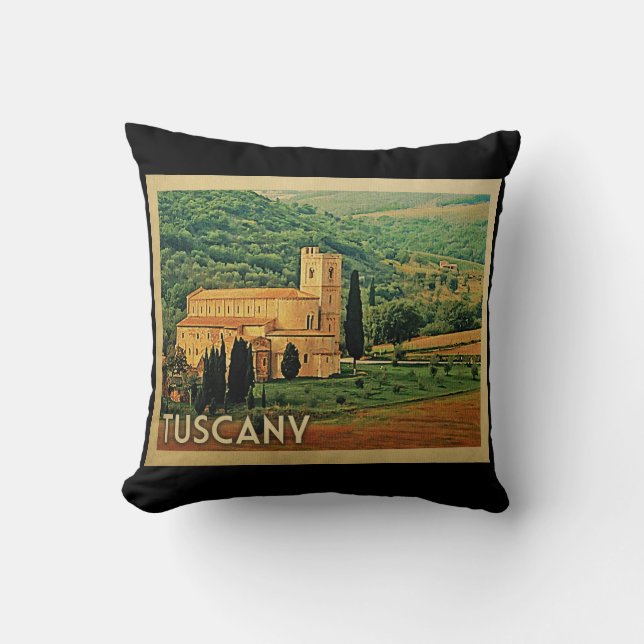 Tuscany Italy Vintage Travel Cushion (Front)