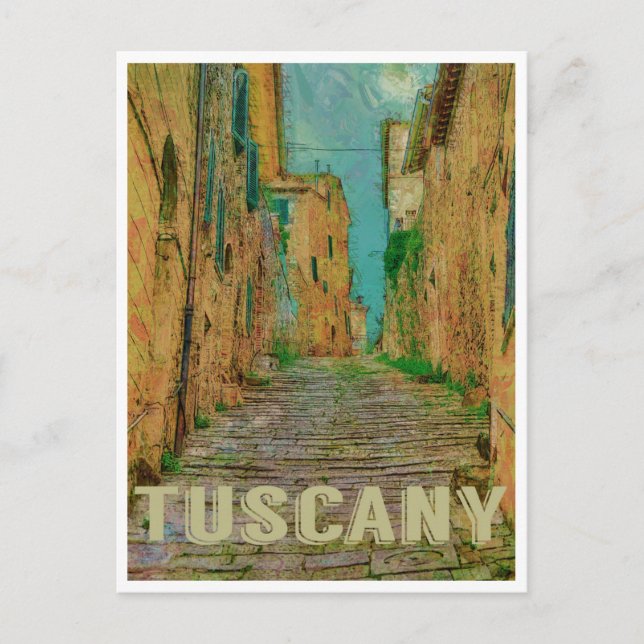 Tuscany, Italy Vintage Travel Postcard (Front)