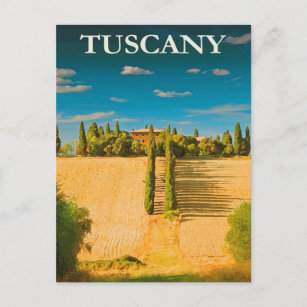 Tuscany, Italy Vintage Travel Postcard
