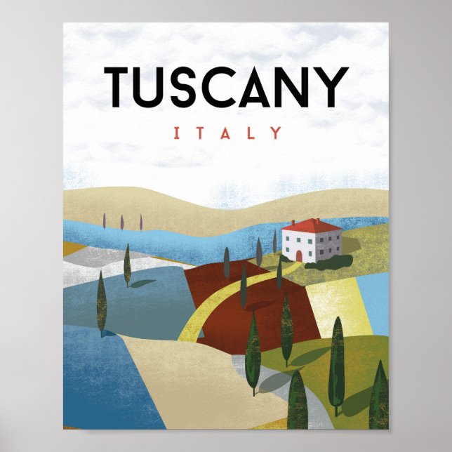 Tuscany italy vintage travel poster (Front)