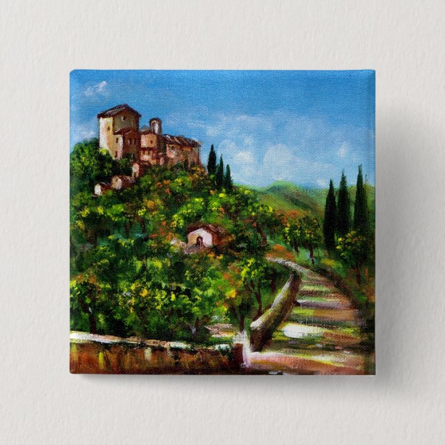 TUSCANY LANDSCAPE 3 15 CM SQUARE BADGE (Front)