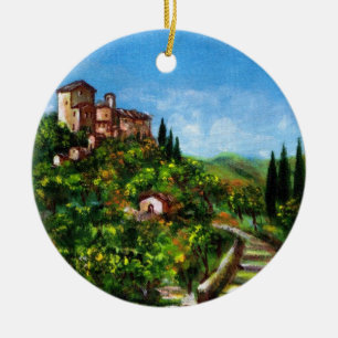 TUSCANY LANDSCAPE 3 CERAMIC ORNAMENT