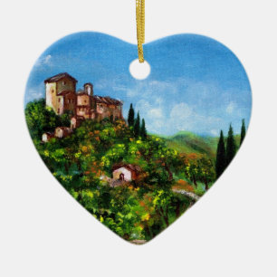TUSCANY LANDSCAPE 3 CERAMIC TREE DECORATION