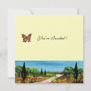 TUSCANY LANDSCAPE 4,yellow green felt cream Invitation