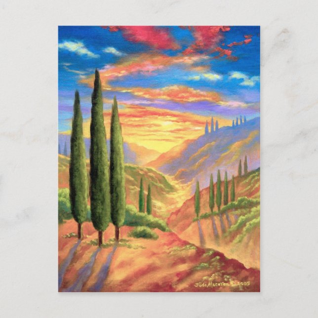 Tuscany Landscape Painting - Multi Postcard (Front)