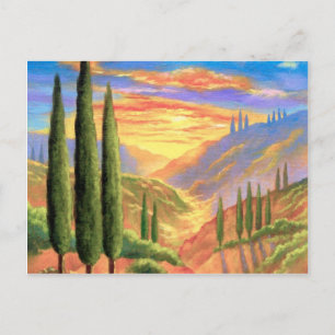 Tuscany Landscape Painting - Multi Postcard