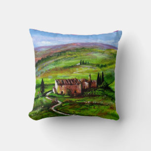 TUSCANY LANDSCAPE WITH GREEN HILLS CUSHION