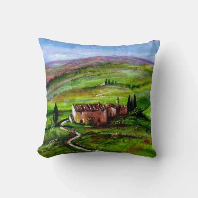 TUSCANY LANDSCAPE WITH GREEN HILLS CUSHION (Front)