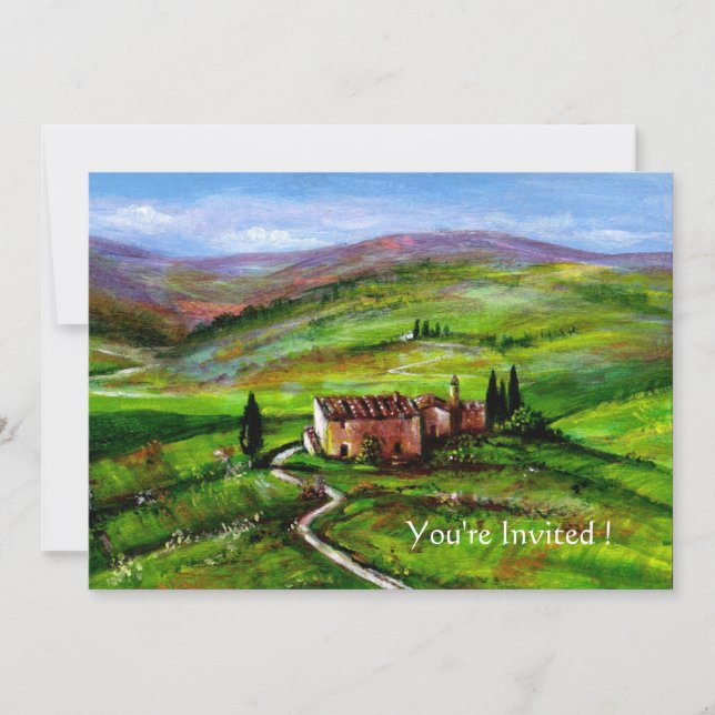 TUSCANY LANDSCAPE WITH GREEN HILLS INVITATION (Front)