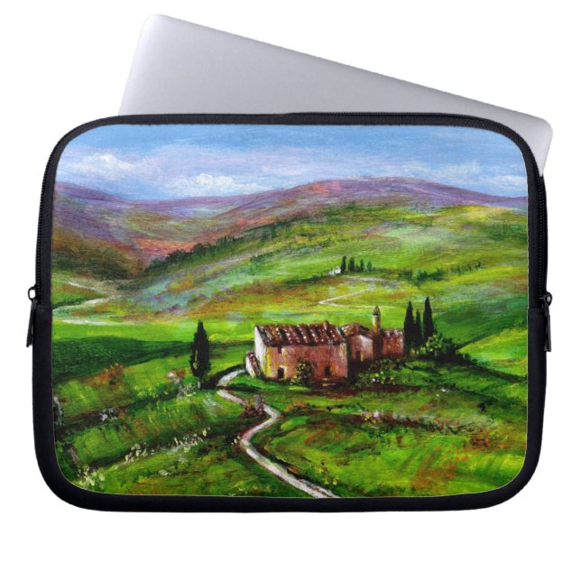 TUSCANY LANDSCAPE WITH  GREEN HILLS LAPTOP SLEEVE (Front)