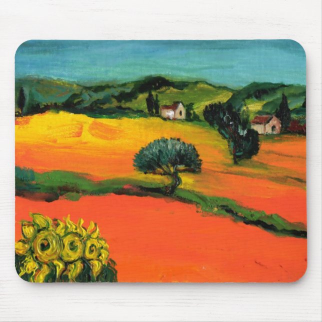 TUSCANY LANDSCAPE WITH SUNFLOWERS MOUSE PAD (Front)