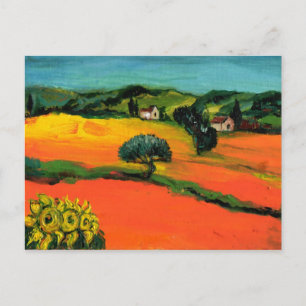 TUSCANY LANDSCAPE WITH SUNFLOWERS POSTCARD