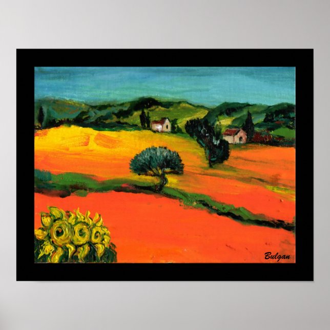 TUSCANY LANDSCAPE WITH SUNFLOWERS POSTER (Front)