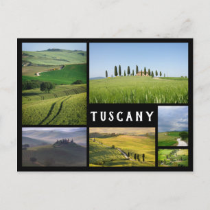 Tuscany landscapes black frame collage postcard