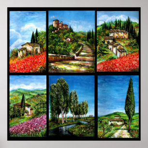 TUSCANY LANDSCAPES COLLECTION  / Flora and Fields Poster