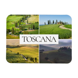 Tuscany landscapes travel photo collage magnet