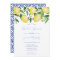 Tuscany Lemons Antique Pattern Blue Bridal Shower