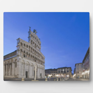 Tuscany, Lucca, Piazza San Michele at Dawn Plaque