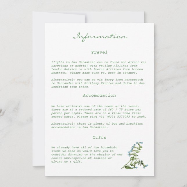 Tuscany Meditteranean Style Information Card (Front)