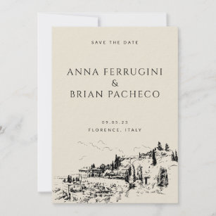 Tuscany Modern Classy Save the Date