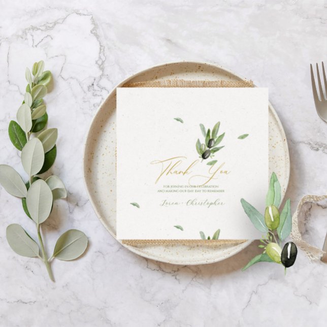  Tuscany Olive Leaves Branch-Thank You card (Creator Uploaded)