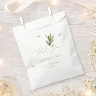 Tuscany Olive Leaves Branch-Thank You Favour Bag