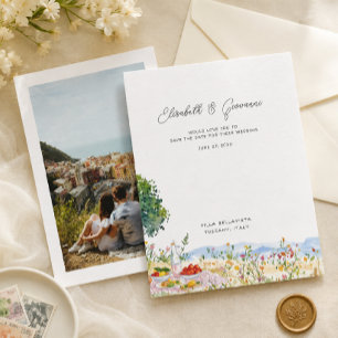 Tuscany Picnic Wedding Save the Date