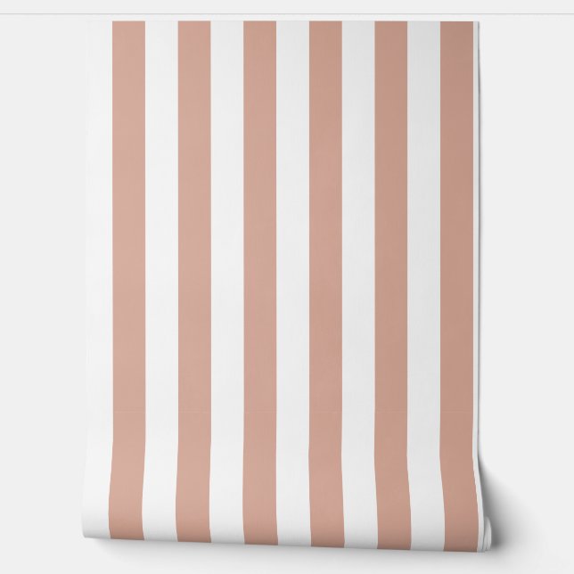 Tuscany Pink And White Stripe Wallpaper (Unrolling)