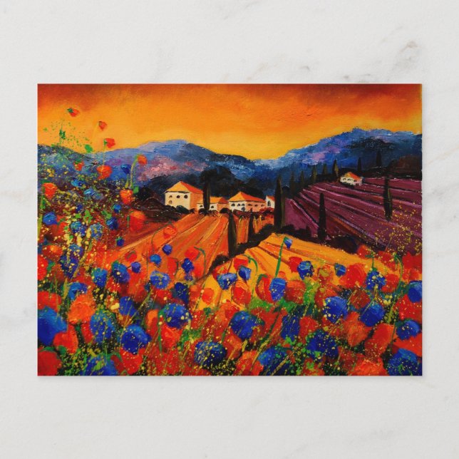 tuscany poppies 45 postcard (Front)