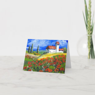 Tuscany Red Poppies Card
