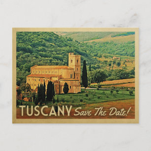 Tuscany Save The Date Vintage Italy Postcards