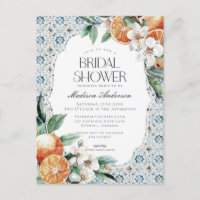 Tuscany Tile Coastal Italian Bridal Shower Invite