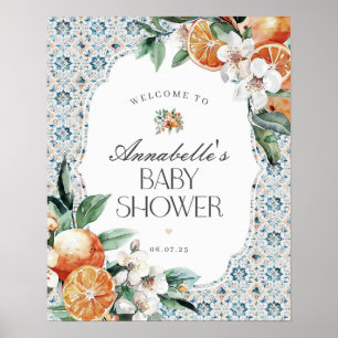 Tuscany Tile Italian Baby Shower Welcome Sign