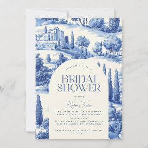 Tuscany Toile Italy Italian Bridal Shower Invitation