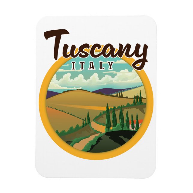 Tuscany travel logo magnet (Vertical)