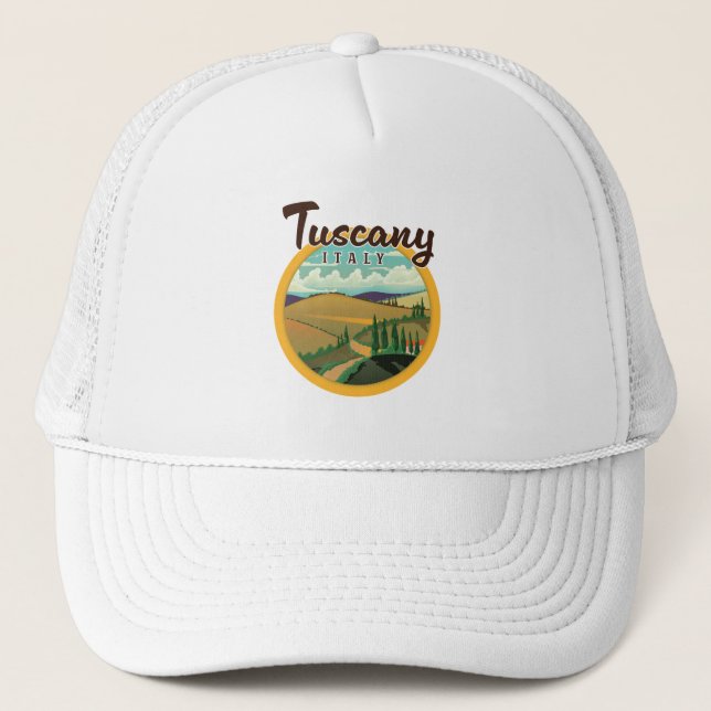 Tuscany travel logo trucker hat (Front)