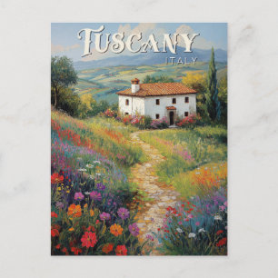 Tuscany Travel Postcard - Vintage Italy Scene