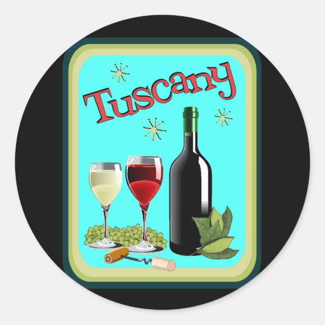 Tuscany Travel Poster Classic Round Sticker (Front)