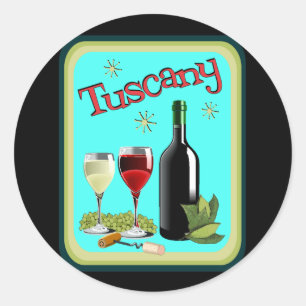 Tuscany Travel Poster Classic Round Sticker